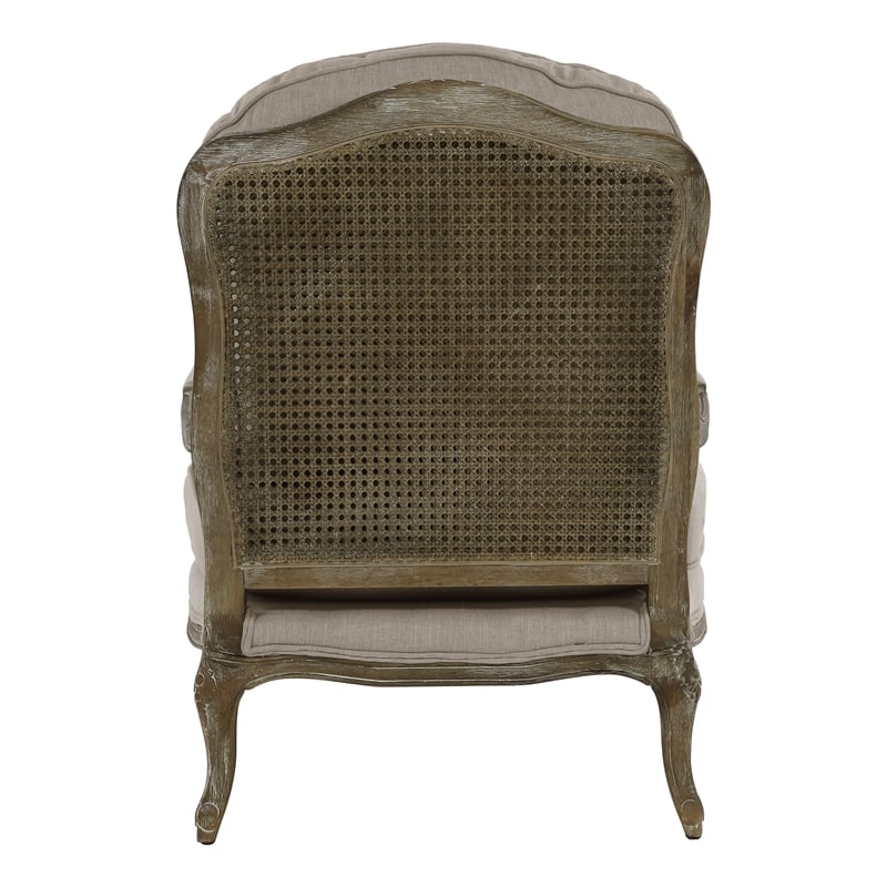 Lexicon Parlier Traditional Wood Accent Chair in Natural Linen Color