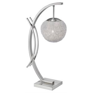 lexicon modern metal base table lamp in satin nickel