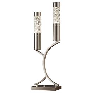 lexicon modern metal base table lamp in satin nickel