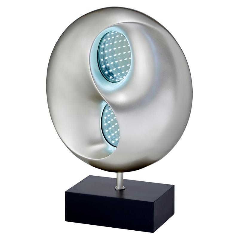 Lexicon Neleh Modern Poly Resin Table Lamp with LED in Black and Silver