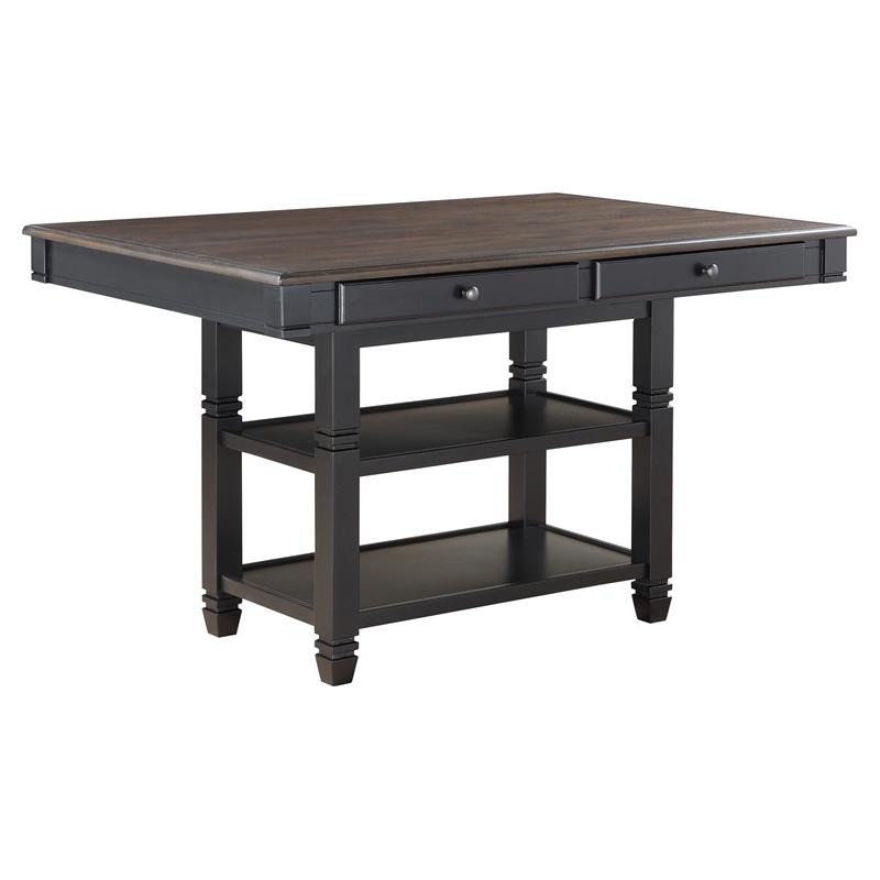 Lexicon Baywater Wood 4-Drawer Counter Height Dining Room Table in Natural/Black