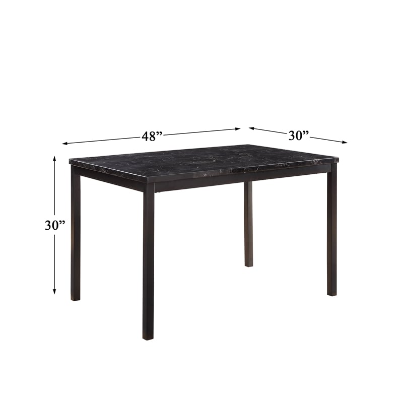 Lexicon Tempe Contemporary Metal Base Dining Room Table in Black