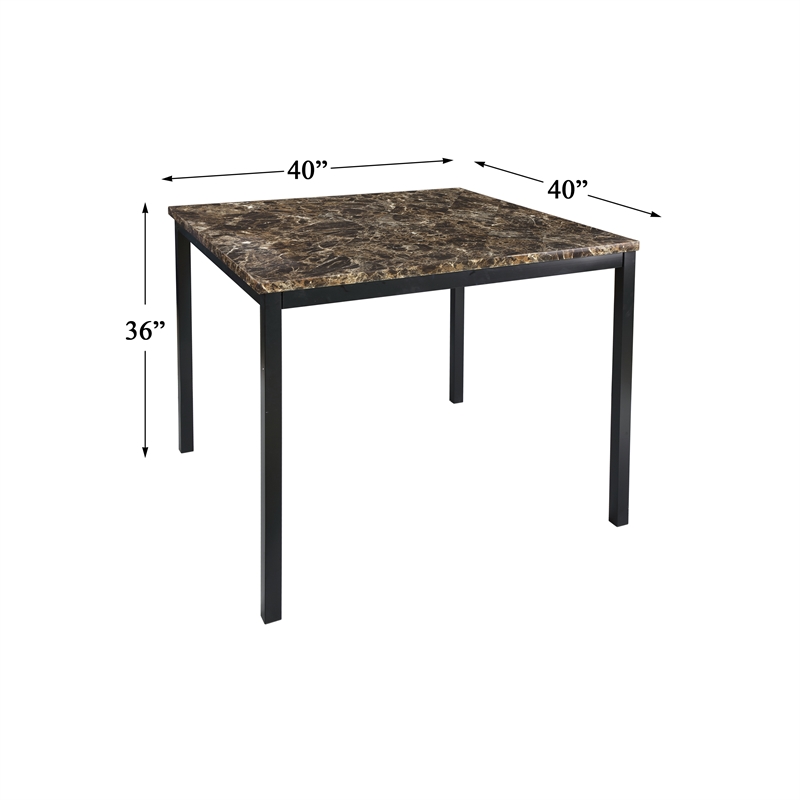 Lexicon Tempe Contemporary Metal Counter Height Dining Room Table in Black