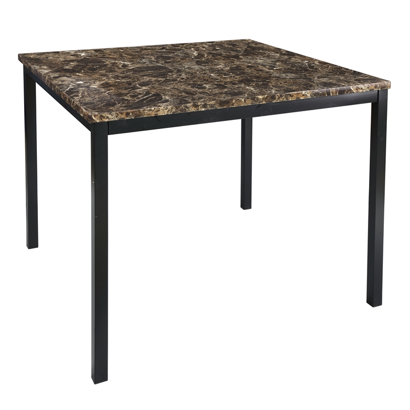 Lexicon Tempe Contemporary Metal Counter Height Dining Room Table in Black