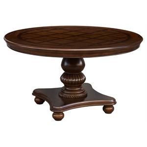 lexicon lordsburg wood dining room round dining table in brown cherry