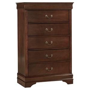 lexicon mayville traditional wood 5-drawer wood chest