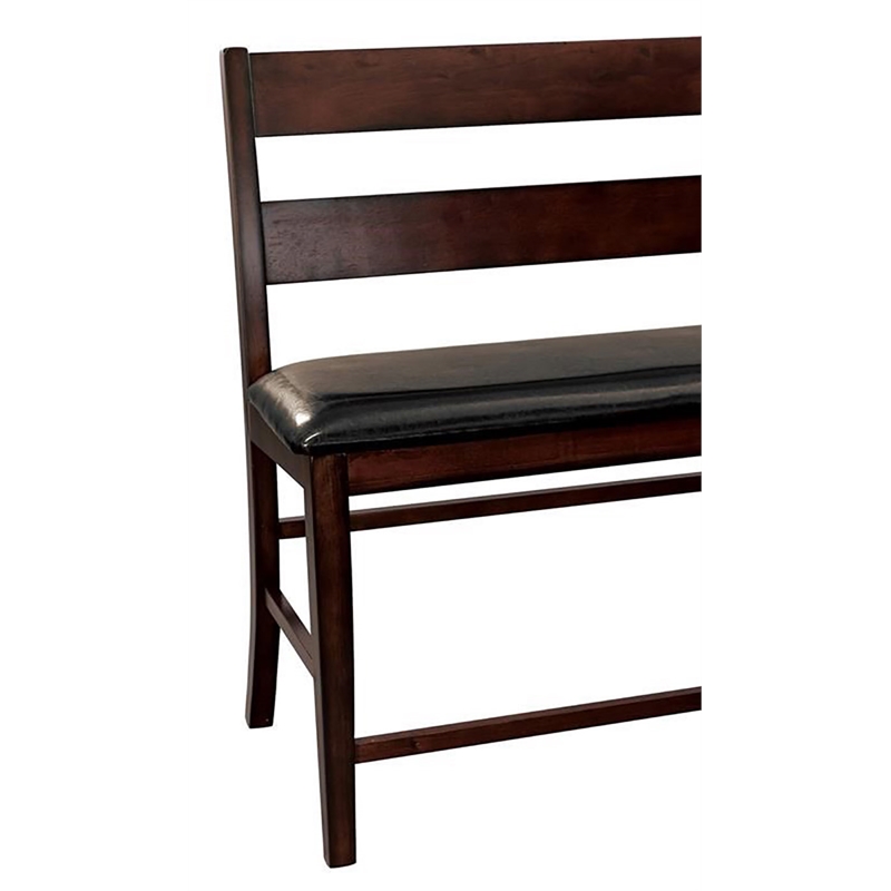 Lexicon Mantello Wood Counter Height Dining Bench with Back in Cherry