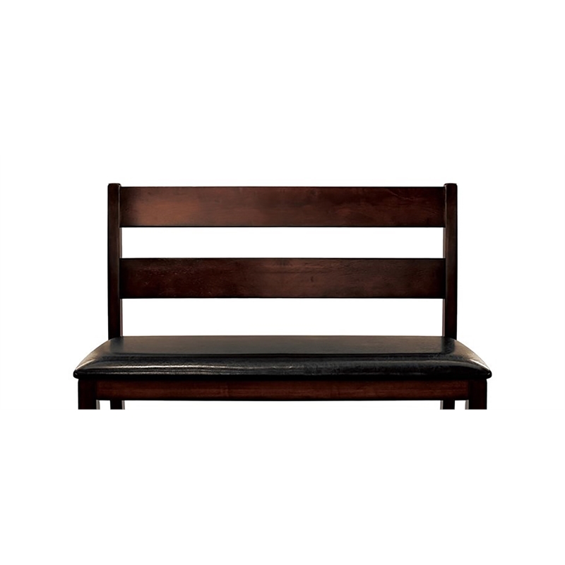 Lexicon Mantello Wood Counter Height Dining Bench with Back in Cherry