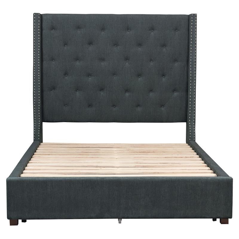 Lexicon Fairborn Fabric Queen Bed with Storage Drawers in Gray
