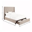 Lexicon Fairborn Fabric California King Bed with Storage Drawers in Beige