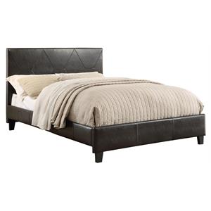 lexicon deleon modern faux leather upholstery bed in dark brown