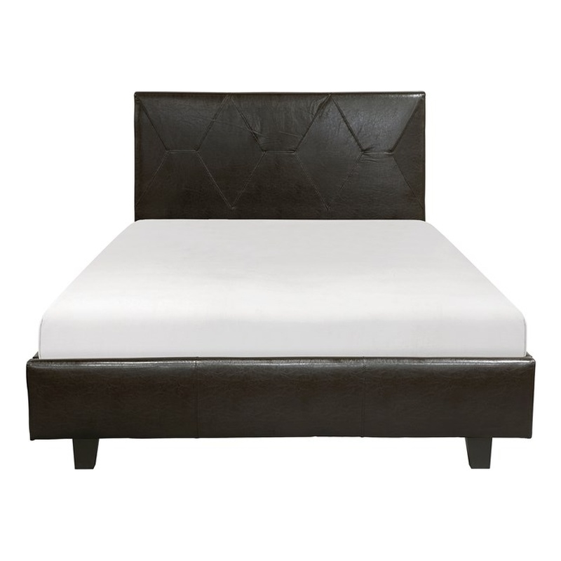 Lexicon DeLeon Modern Faux Leather California King Upholstery Bed in Dark Brown