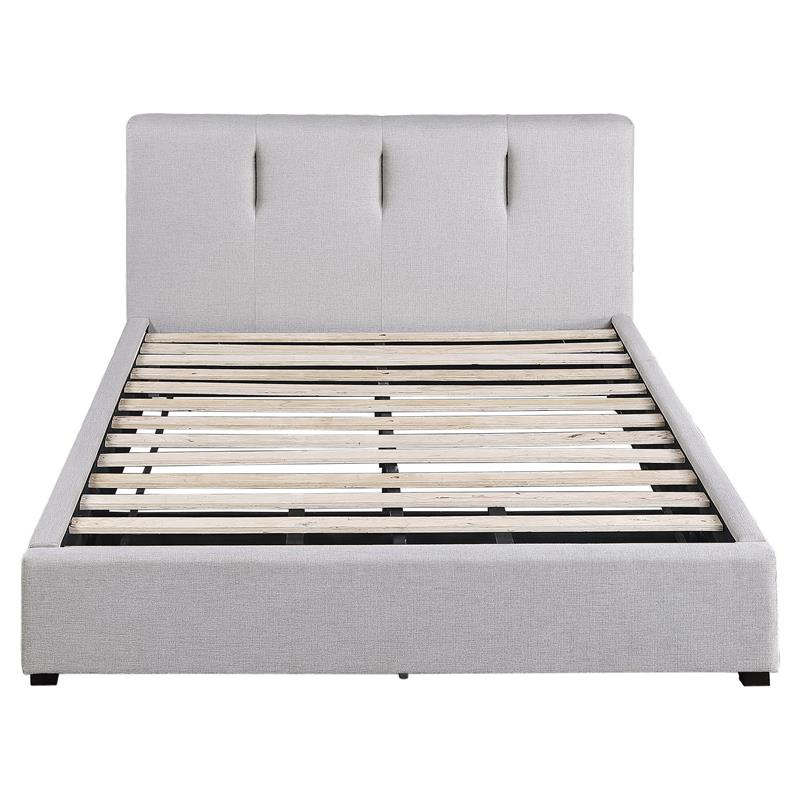 Lexicon Aitana Fabric Upholstered Queen Platform Bed w/Storage Drawer in Gray