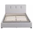 Lexicon Aitana Fabric Upholstered Queen Platform Bed w/Storage Drawer in Gray