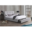 Lexicon Aitana Fabric Upholstered Queen Platform Bed w/Storage Drawer in Gray