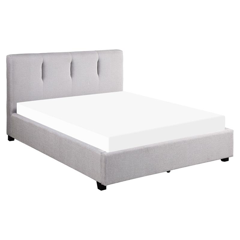 Lexicon Aitana Fabric Eastern King Platform Bed with Storage Drawer in Gray