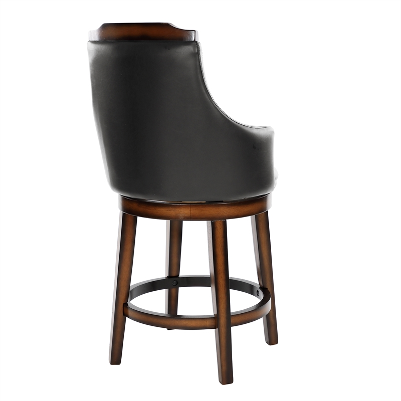 Lexicon Bayshore Wood Counter Height Swivel Stools - Dark Brown (Set of 2)