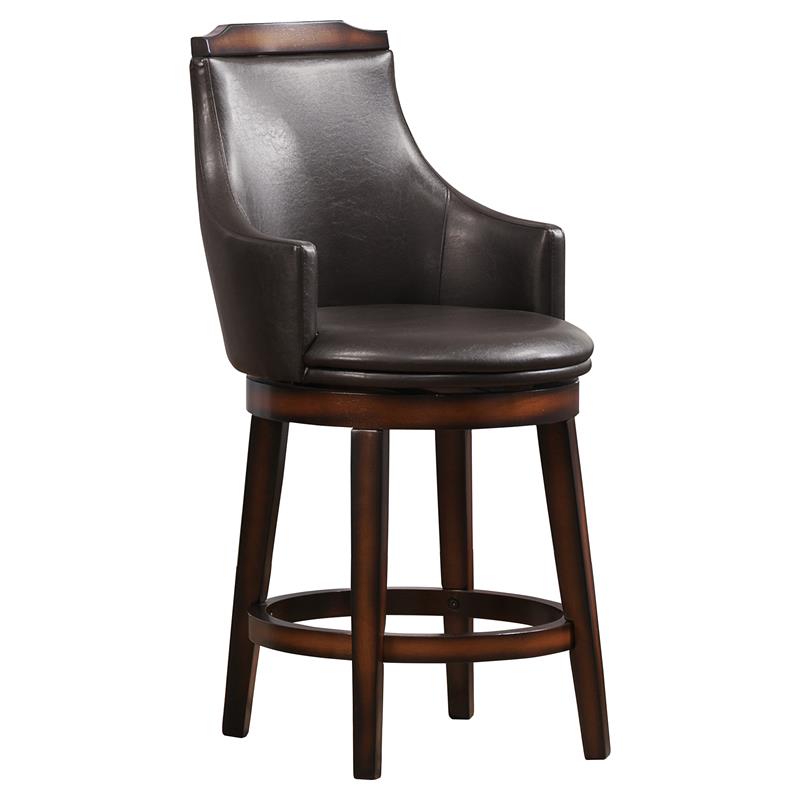 Lexicon Bayshore Wood Counter Height Swivel Stools - Dark Brown (Set of 2)