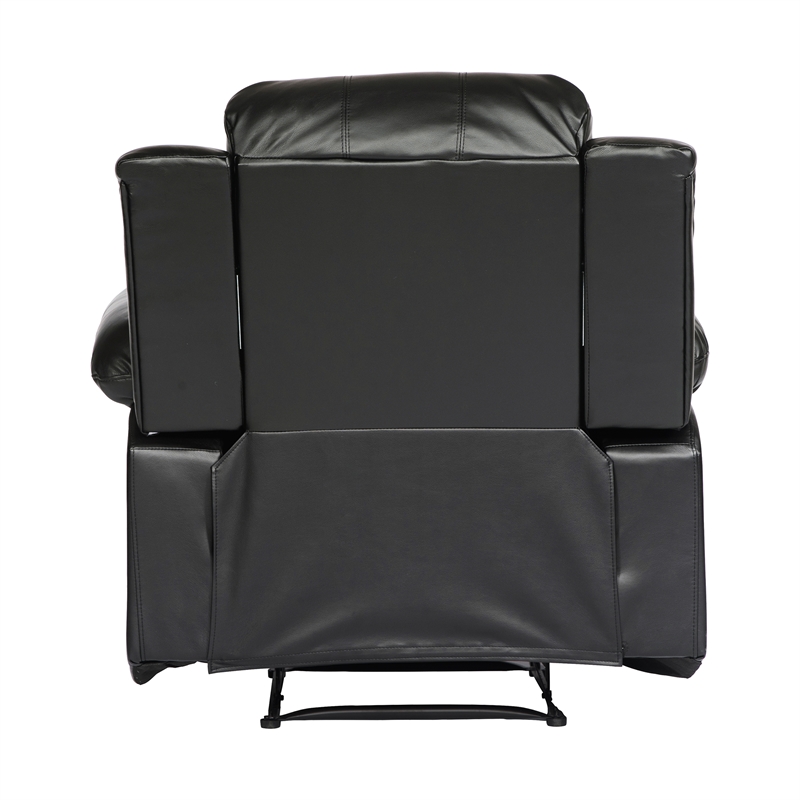 Lexicon Cranley Traditional Faux Leather Reclining Chair in Black