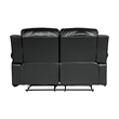 Lexicon Cranley Traditional Faux Leather Double Reclining Loveseat in Black