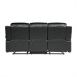 Lexicon Cranley Traditional Faux Leather Double Reclining Sofa in Black