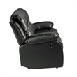 Lexicon Cranley Traditional Faux Leather Double Reclining Sofa in Black