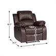 Lexicon Cranley Traditional Faux Leather Reclining Chair in Brown