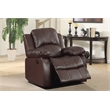 Lexicon Cranley Traditional Faux Leather Reclining Chair in Brown