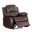 Lexicon Cranley Traditional Faux Leather Reclining Chair in Brown