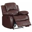 Lexicon Cranley Traditional Faux Leather Reclining Chair in Brown