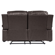 Lexicon Cranley Traditional Faux Leather Double Reclining Loveseat in Brown