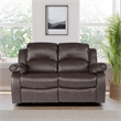 Lexicon Cranley Traditional Faux Leather Double Reclining Loveseat in Brown
