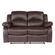Lexicon Cranley Traditional Faux Leather Double Reclining Loveseat in Brown