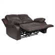 Lexicon Cranley Traditional Faux Leather Double Reclining Loveseat in Brown
