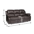 Lexicon Cranley Traditional Faux Leather Double Reclining Sofa in Brown