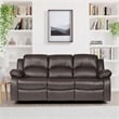 Lexicon Cranley Traditional Faux Leather Double Reclining Sofa in Brown