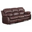 Lexicon Cranley Traditional Faux Leather Double Reclining Sofa in Brown