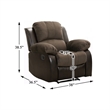 Lexicon Cranley Traditional Microfiber Reclining Chair in Chocolate