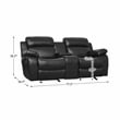 Lexicon Marille Double Glider Reclining Loveseat with Center Console in Black