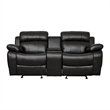 Lexicon Marille Double Glider Reclining Loveseat with Center Console in Black