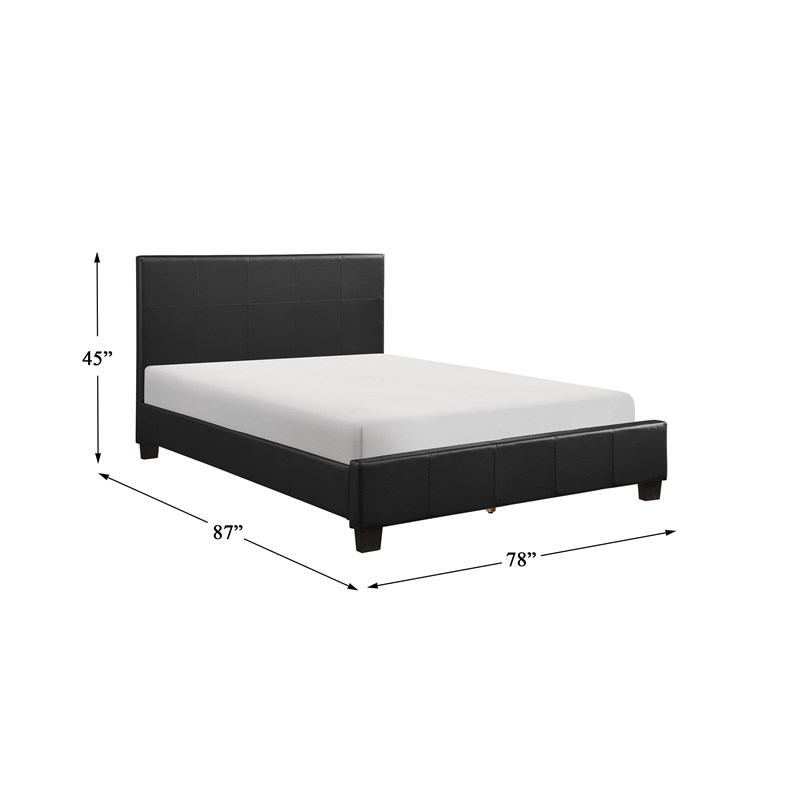 Lexicon Lorenzi Contemporary Wood and Faux Leather Eastern King Bed in Black