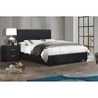 Lexicon Lorenzi Contemporary Wood and Faux Leather Eastern King Bed in Black