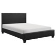 Lexicon Lorenzi Contemporary Wood and Faux Leather Eastern King Bed in Black