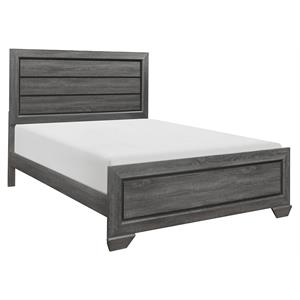 Lexicon Beechnut Contemporary Raised Panel Wood Queen Bed in Gray