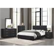 Lexicon Lorenzi Contemporary Wood and Faux Leather Full Bed in Black