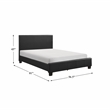 Lexicon Lorenzi Contemporary Wood and Faux Leather Full Bed in Black
