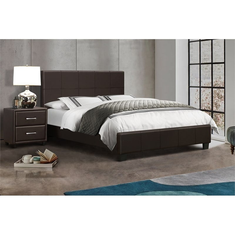 Lexicon Lorenzi Contemporary Wood California King Bed in Dark Brown