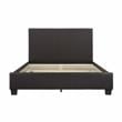 Lexicon Lorenzi Contemporary Wood and Faux Leather Queen Bed in Dark Brown