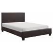 Lexicon Lorenzi Contemporary Wood and Faux Leather Queen Bed in Dark Brown