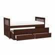 Lexicon Rowe Wood Twin Bed with 2 Drawer Trundle Bed in Dark Cherry